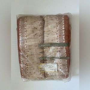 Vtg JCPenney One Pair lined Drapes Curtains retro 50in wide by 54 in long